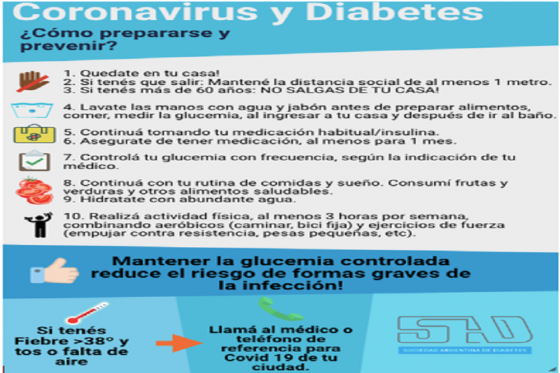 Pautas de prevención para personas con diabetes frente a coronavirus