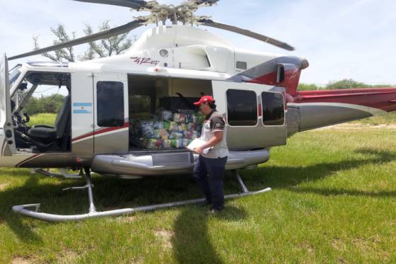 Rivadavia Banda Sur recibió provisiones alimentarias por asistencia aérea