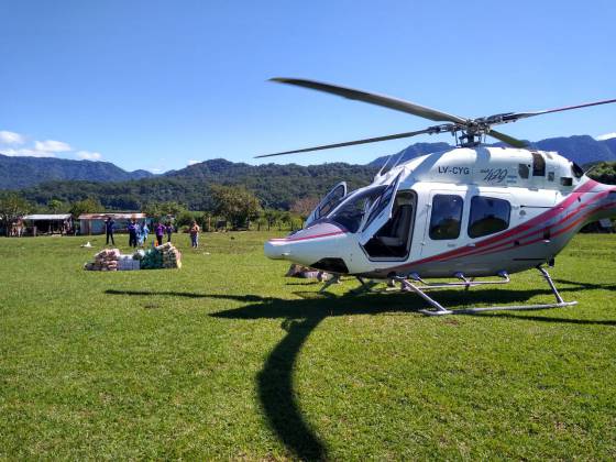 Asistencia aérea al paraje de Madrejones