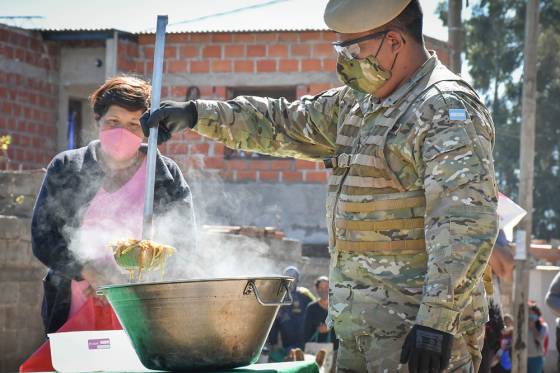 Desarrollo Social y Ejército coordinaron una nueva jornada de asistencia alimentaria