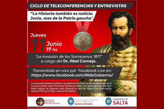 Tercera transmisión virtual del ciclo “La historia también es noticia. Junio, mes de la Patria gaucha”