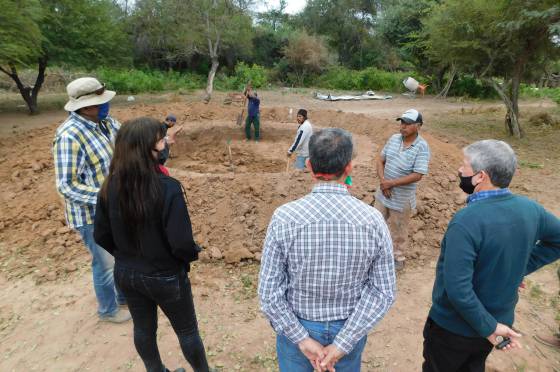 Supervisaron el avance de la construcción de las cosechas de agua en el norte