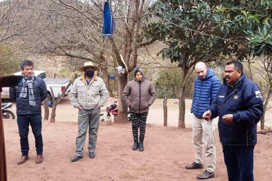 Técnicos del Ministerio de Producción visitaron familias agrícolas y ganaderas del paraje Los Sauces