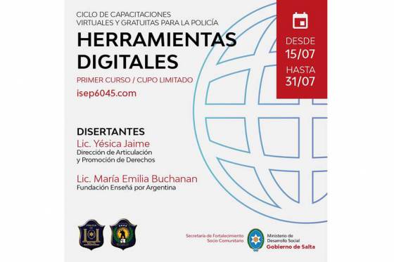 Desarrollo Social lanza ciclo virtual y gratuito de capacitaciones destinadas a agentes de Seguridad