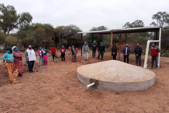 Inauguraron la primera cosecha de agua en la comunidad de El Arenal