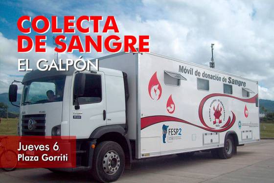 El móvil para recibir donaciones de sangre estará hoy en El Galpón