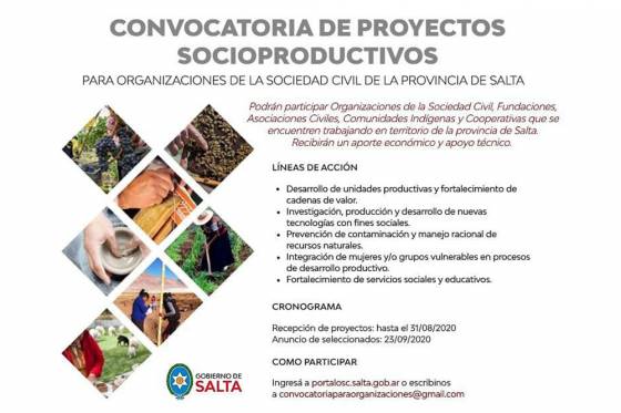 Proyectos socioproductivos: nuevas convocatorias