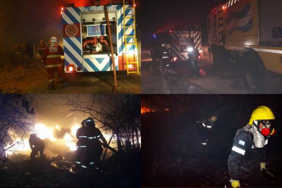 Intenso trabajo de seguridad tras un incendio de pastizales en Villa Lavalle