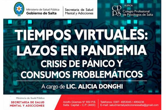 Videoconferencia sobre crisis de pánico y consumos problemáticos