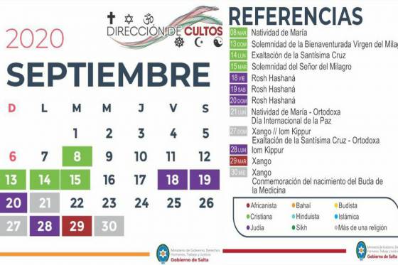 Salta cuenta con un Calendario Interreligioso