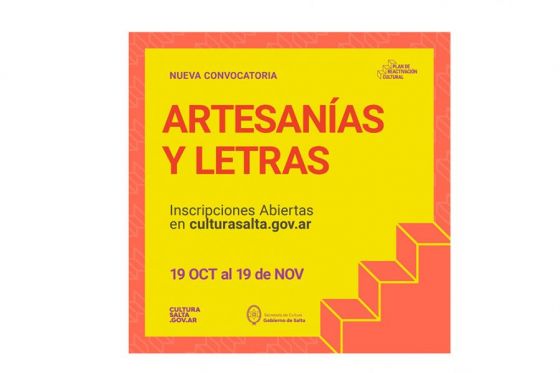 Plan de Reactivación Cultural: Abren las inscripciones para Artesanías y Letras