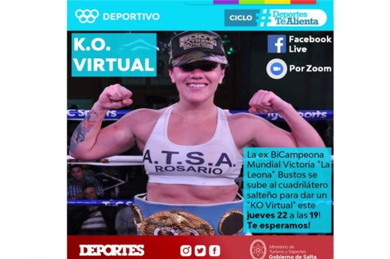 Hoy jueves el “KO Virtual” será de la ex bicampeona mundial Victoria “La Leona” Bustos