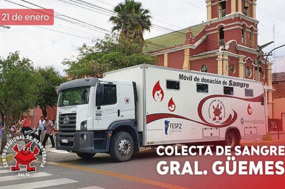 Hoy se realizará colecta de sangre en General Güemes