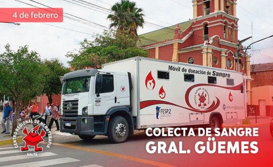 Mañana se realizará colecta de sangre en General Güemes