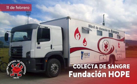 El Centro Regional de Hemoterapia colectará sangre en la Fundación HOPE