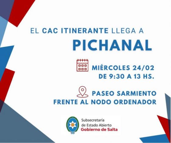 Personas Jurídicas brindará asesoramiento en el CAC de Pichanal