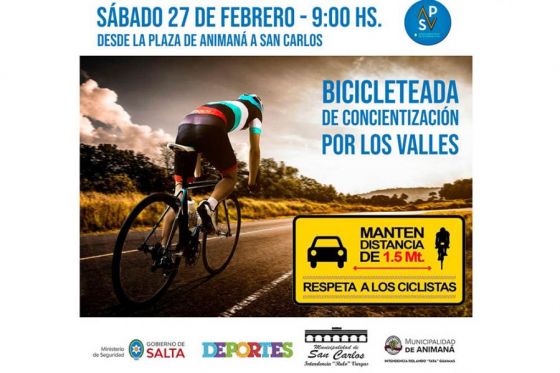 Se realizará una campaña preventiva sobre el respeto al ciclista en los Valles Calchaquíes