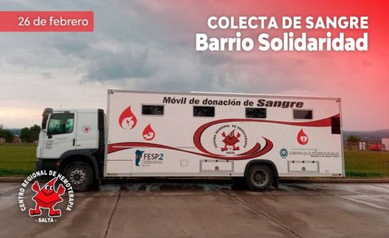 Mañana habrá una colecta de sangre en el barrio Solidaridad