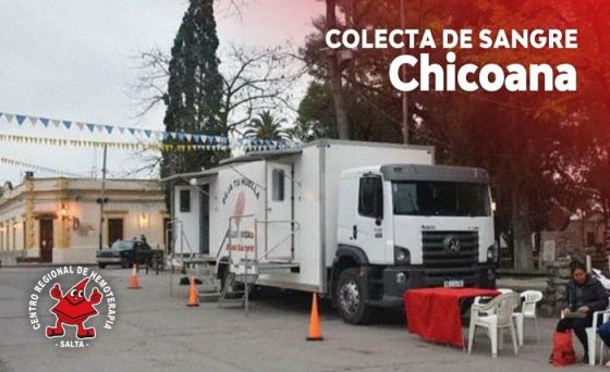 Hoy habrá colecta de sangre de todo grupo y factor en Chicoana