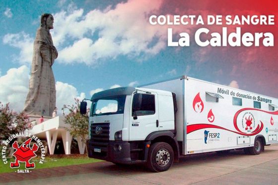 Hoy se hará una colecta de sangre de todo grupo y factor en La Caldera