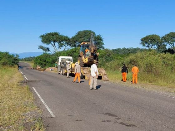 Vialidad realiza tareas de mantenimiento en la ruta provincial 5