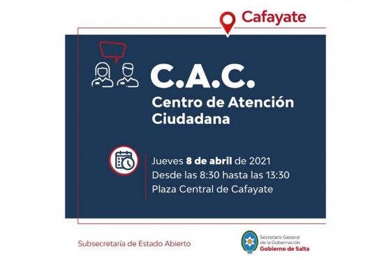 El Centro de Atención Ciudadana brindará servicios y asesoramiento en los municipios de Cafayate y San Carlos