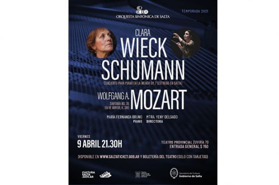 Obras de Schumann y Mozart en el próximo concierto de la Sinfónica