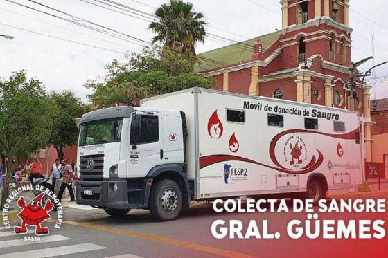 El miércoles habrá colecta de sangre en General Güemes