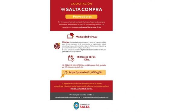 Capacitación a proveedores sobre el nuevo sistema de compra electrónico Salta Compra