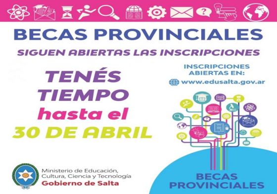 Continúan abiertas las inscripciones para acceder a becas provinciales