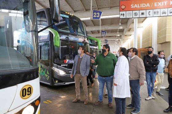 Supervisan el cumplimiento de los protocolos de bioseguridad en la Terminal de Ómnibus