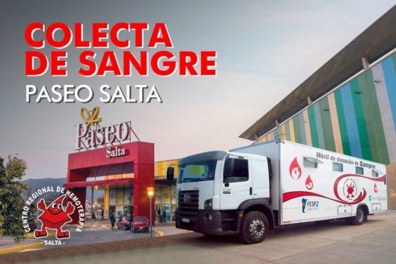 Colecta de sangre hoy en el Paseo Salta