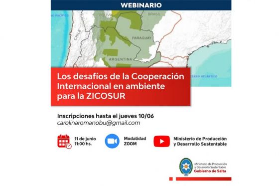 Invitan al webinario “Los desafíos de la Cooperación Internacional en ambiente para la ZICOSUR”