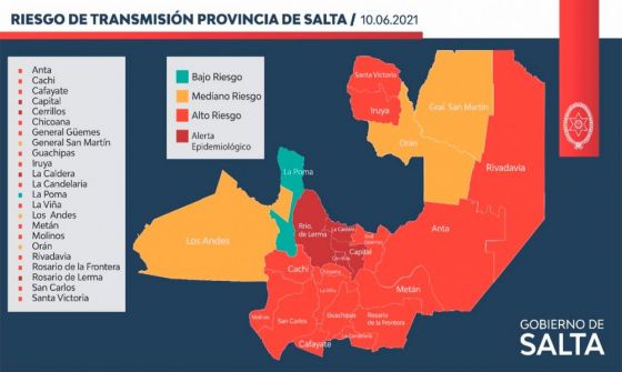 En Salta son 15 los departamentos con alto riesgo sanitario y 4 en alerta epidemiológica