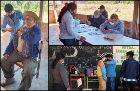 Más de 120 personas que residen en la costa del río Tarija fueron vacunadas contra la COVID-19