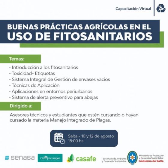 Jornadas de actualización de uso de fitosanitarios en el sector agrícola