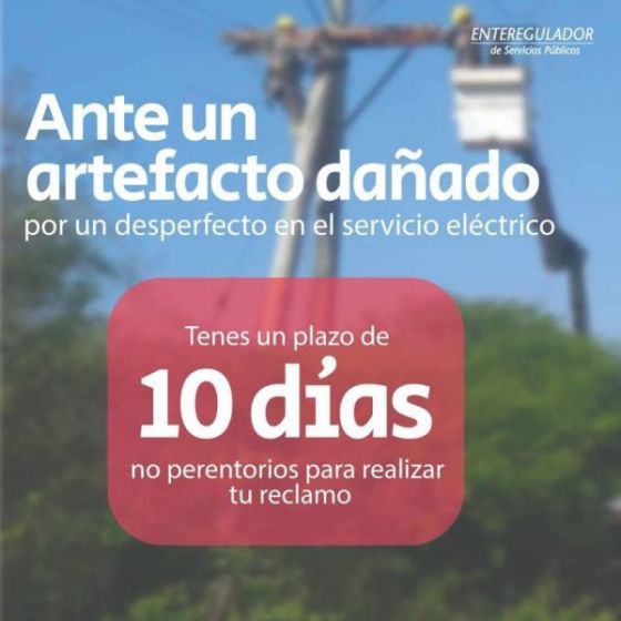 El Ente Regulador brindó recomendaciones para realizar reclamos por daños de artefactos eléctricos