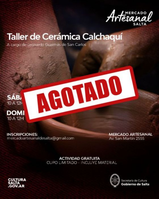 Exitosa convocatoria para el taller de Cerámica Calchaquí en el Mercado Artesanal