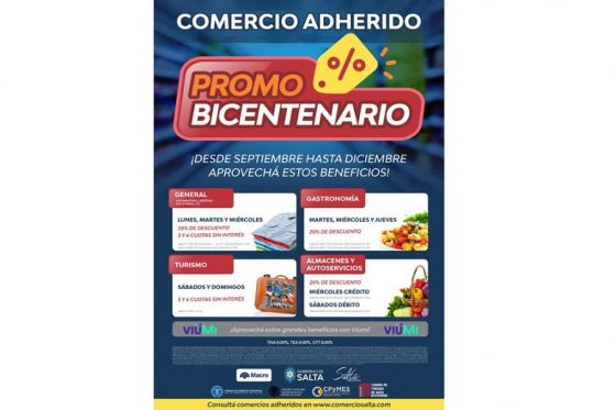 Hasta el 31 de diciembre continúa la Promo Bicentenario en comercios salteños