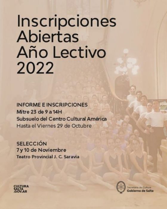 Finalizan hoy las inscripciones para ingresar a la Escuela Oficial de Ballet