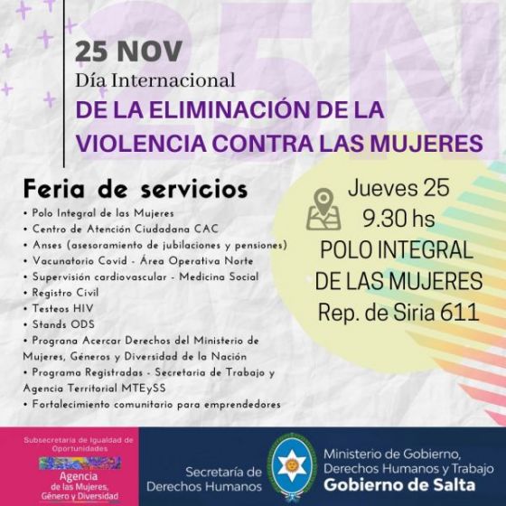 Feria de Servicios por el Día Internacional de la Eliminación de la Violencia contra la Mujer