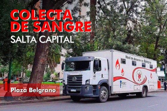 La primera colecta de sangre de diciembre se hará en la plaza Belgrano