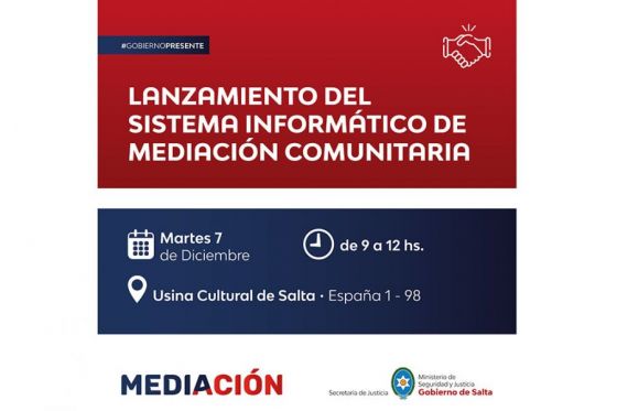 La Provincia presentará el sistema informático de mediación comunitaria