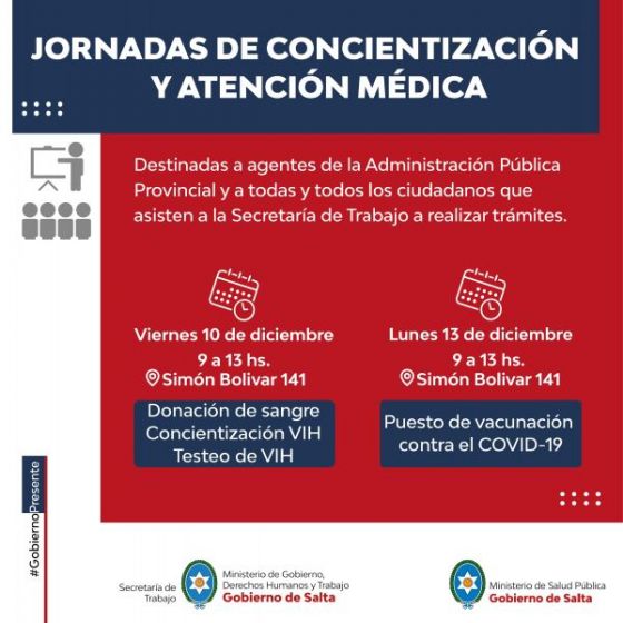 Jornadas de concientización y atención médica para todos los trabajadores