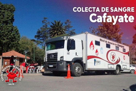 Hoy colectarán sangre de todo grupo y factor en Cafayate