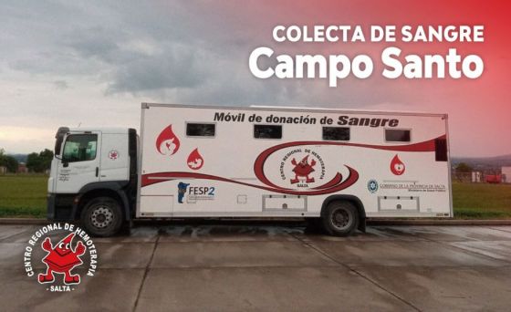 Hoy se hará colecta de sangre de todo grupo y factor en Campo Santo