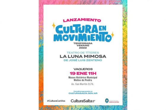 Anuncian el ciclo de verano Cultura en Movimiento 2022