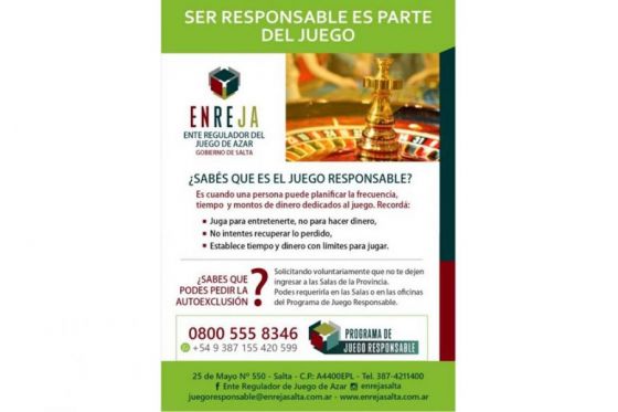 ENREJA realiza acciones por el Día Internacional del Juego Responsable