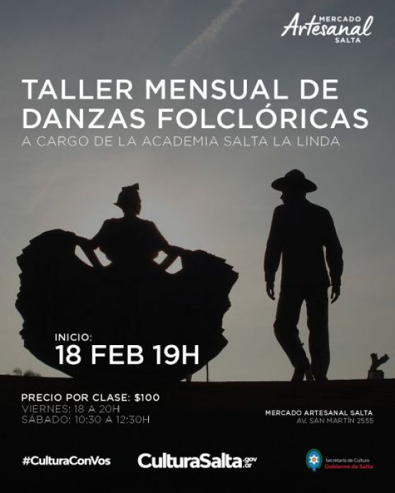 Taller de danzas folclóricas en el Mercado Artesanal