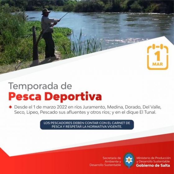 Habilitan la temporada de pesca deportiva en ríos y diques